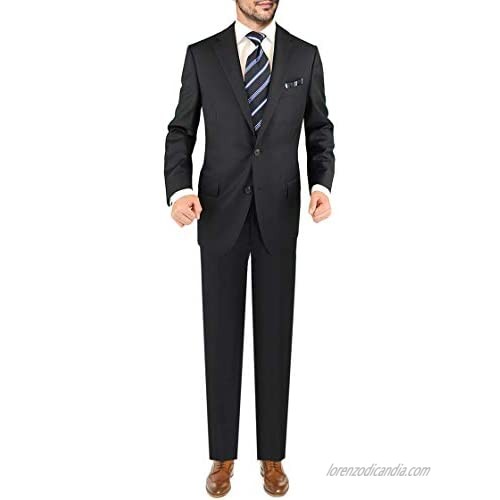 Marzzotti Men's Suit Abi Milan 2 Piece Two Button Jacket Flat Front Pants