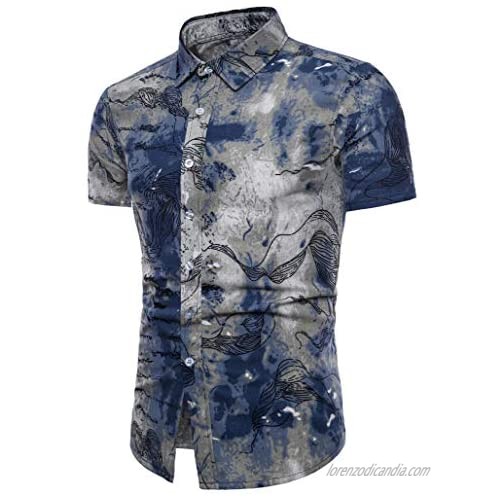 Men's Beach Short Set Summer Suit Short Sleeve Casual Button Down Shirt/Swim Trunks 2 Piece Set Outfits Hawaiian Shirts