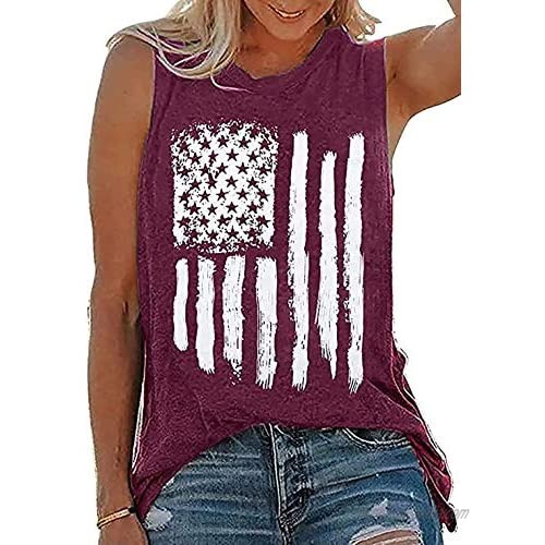 AIMITAG American US Flag Tank Tops Women 4th of July Graphic Patriotic Tank T Shirt Stars Stripes Summer Cute Shirt Tee