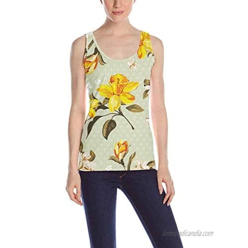 InterestPrint Tank Top for Women Casual Sleeveless T-Shirt Elegance Flowers Narcissus