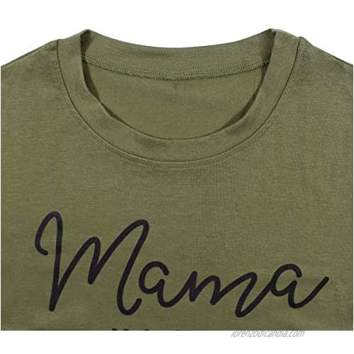 Mama in The Making Pregnancy Announcement T-Shirt Women Letter Print Short Sleeve Tops Tee
