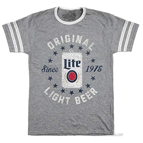 Tee Luv Miller Lite T-Shirt - Miller Lite Original Varsity Beer Shirt