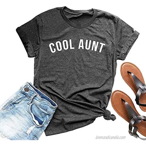 YIUIERE Aunt Shirt for Women Cool Aunt Shirt Cute Aunt Gifts Tee Shirt Short Sleeve Casual Shirt