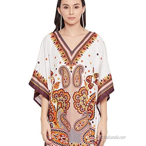 Gypsie Blu African Dashiki Caftan Tunic Tops Kimono Dress Summer Evening Plus Size Kaftan Cover-Up for Women