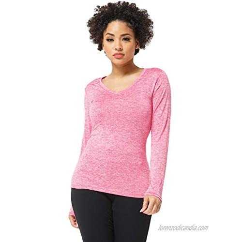 WINESTER & COMPANY Women's Top - Casual V-Neck Long Sleeve Slim Fit Workout Active Tunic T Shirt Tee Tshirt