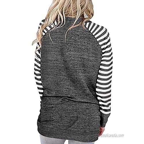 Women's Crewneck Color Block Tops With Pockets Short Sleeve Shirts Tunics For Women To Wear With Leggings