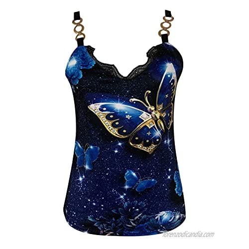 Crop Tops for Women Women's Fashion Summer Floral Multicolor Rose Print Sleeveless Tank Top Vest