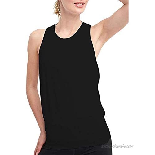 Portazai Women Tank Tops Workout Sports Shirts Backless Sleeveless Blouses Casual Tunics Gym Exercise Athletic Yoga Tops