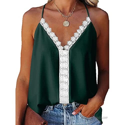 Women's Deep V Neck Halter Vest Wrap Spaghetti Strap Tank Tops Summer Sleeveless Cami Shirts Beach Blouses