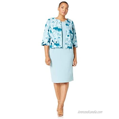Maya Brooke Women's Plus Size Polka Dot Printed Jacket Dress