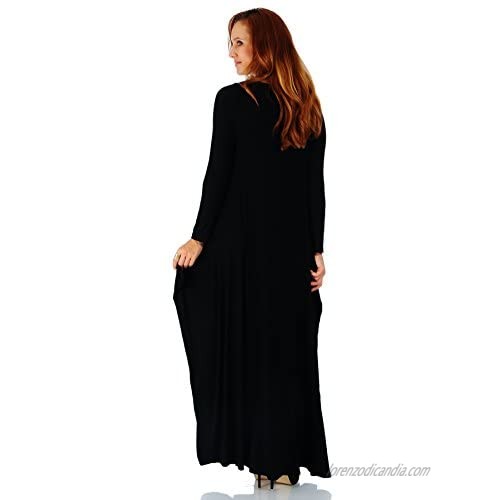 Simply Ravishing Rayon Span Maxi Boho Harem Long Sleeve Dress (Size: Small - 5X)