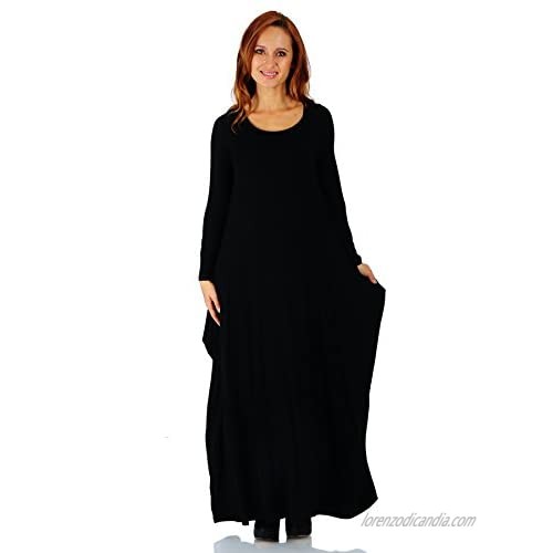 Simply Ravishing Rayon Span Maxi Boho Harem Long Sleeve Dress (Size: Small - 5X)