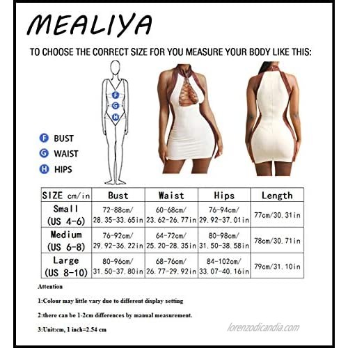 MEALIYA Women Sexy Sleeveless Dress Hollow Out Clubwear Patchwork Bodycon Mini Dresses