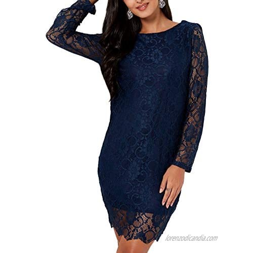 YOINS Summer Dresses for Women Sexy Bodycon Crochet Lace Wrap Front Mini Cocktail Party Dress